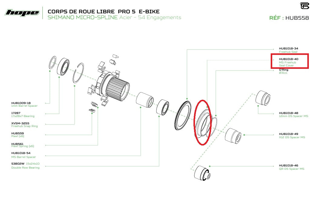Joint Cover for HOPE PRO 5 Microspline Hub Freewheel Body