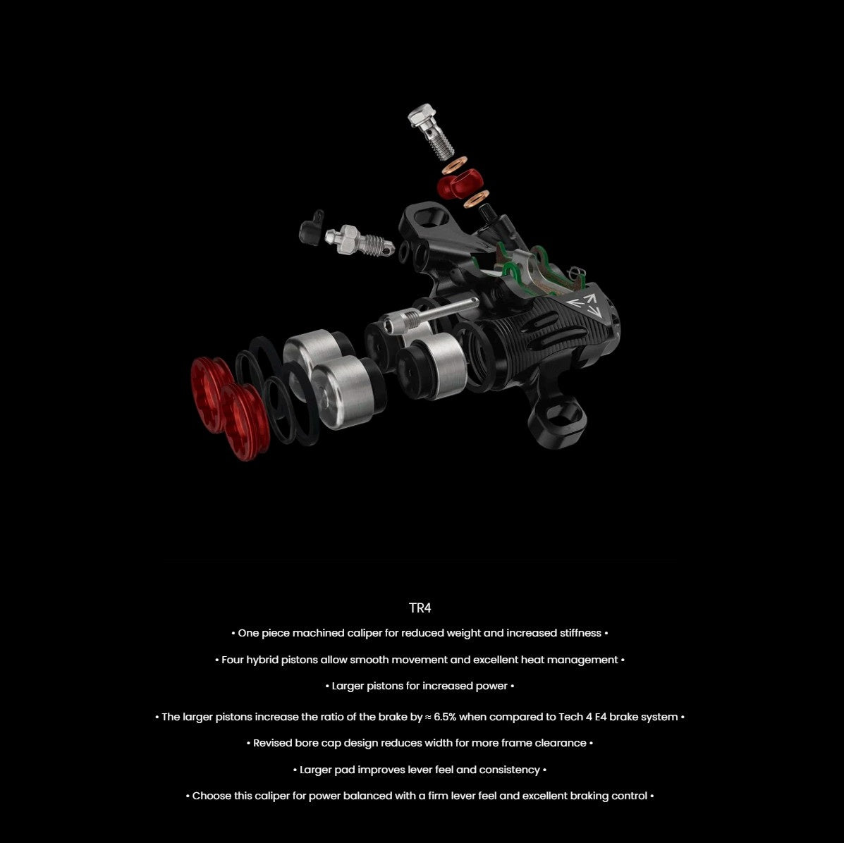 HOPE TECH 4 EVO TR4 Přední brzda stříbrná/černá