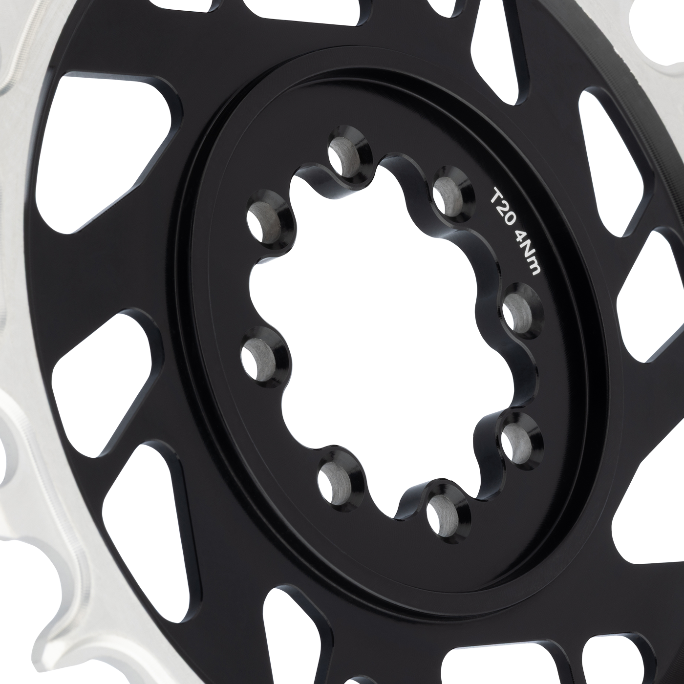 Mono řetězový kroužek BURGTEC THICK THIN 12V BOOST přímá montáž 8 šroubů T-Type Narrow Wide Offset 3 mm černý