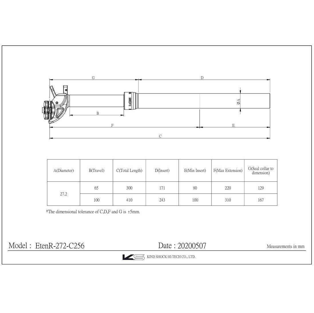 KS KIND SHOCK ETEN REMOTE teleskopická podsedlovka