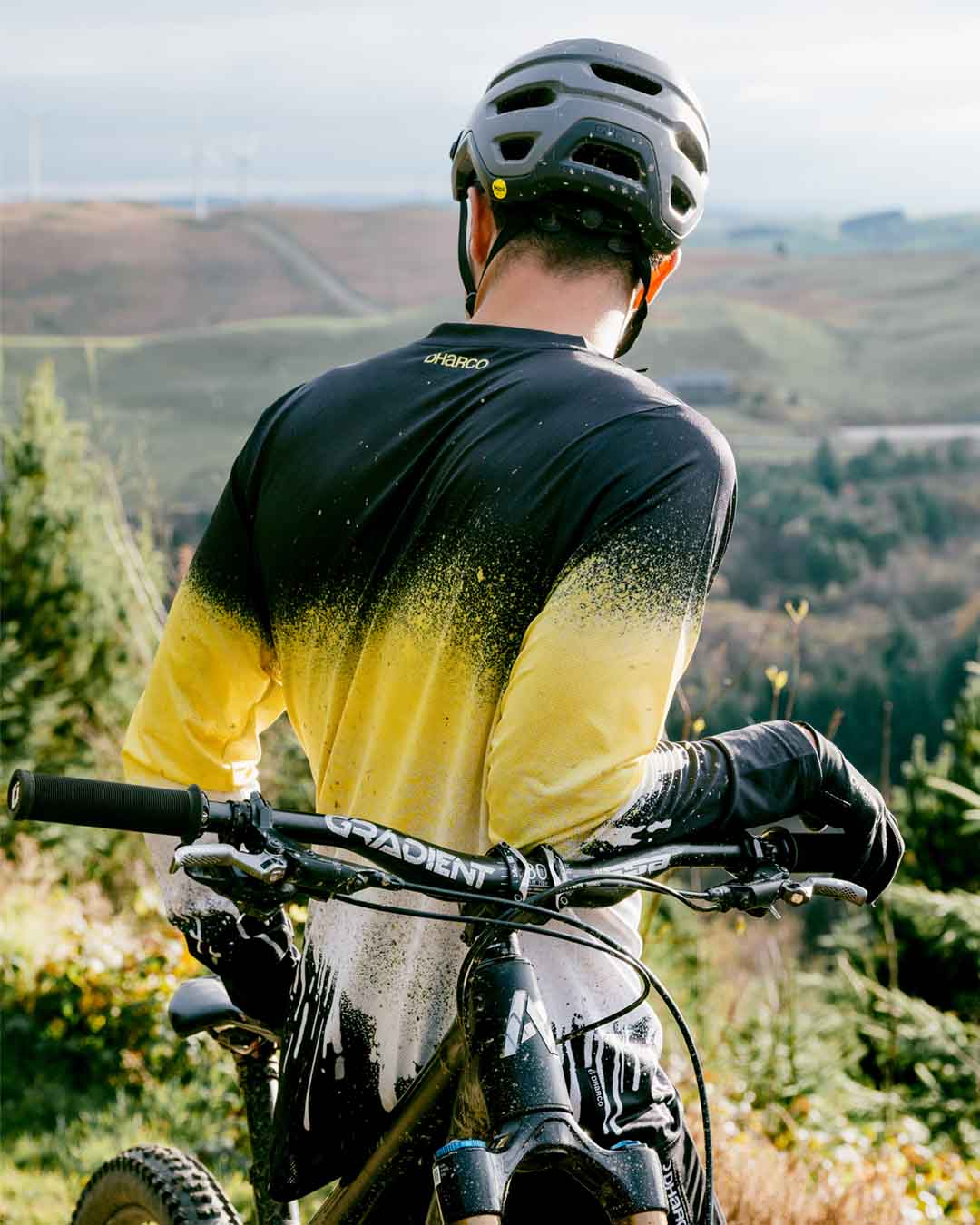 DHARCO RACE ACID RAIN Dres s dlouhým rukávem černý/žlutý