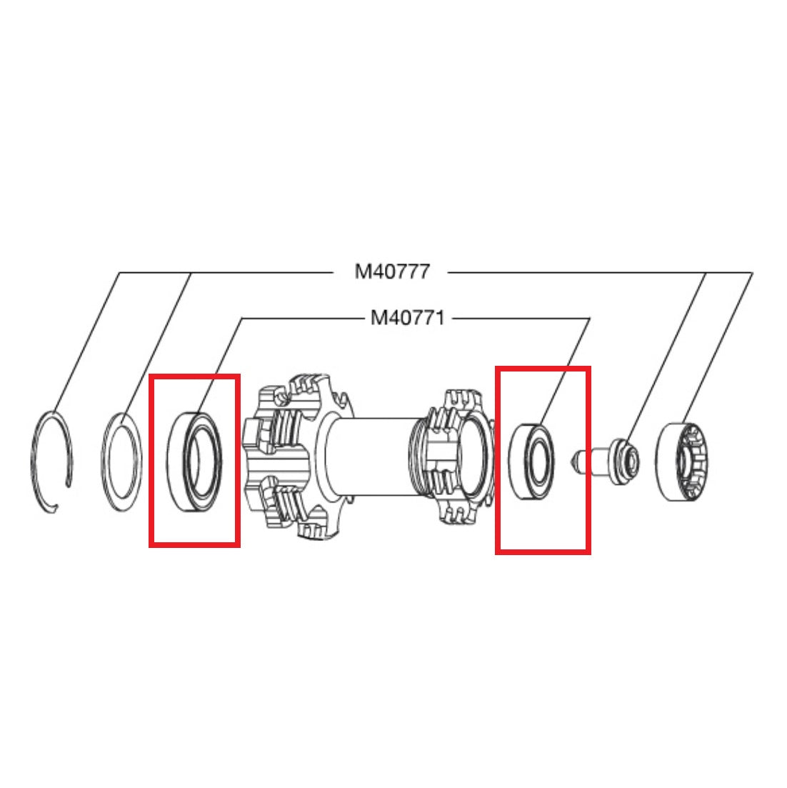 SADA LOŽISEK MAVIC PRO LEVÝ NÁBOJ 50 A 60 25X37X7 (6805) + 15X28X7 (61902)