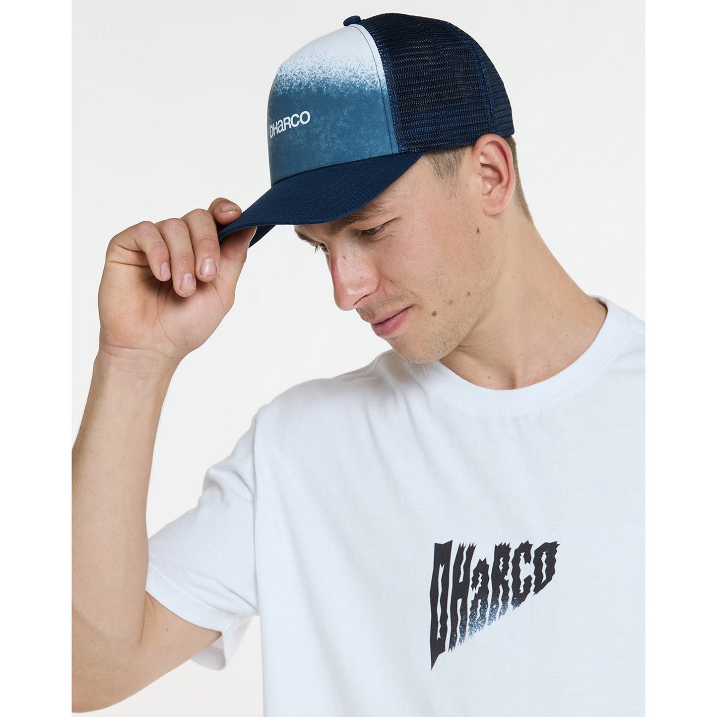 DHARCO CURVED PEAK TRUCKER NU WAVE Kšiltovka modrá