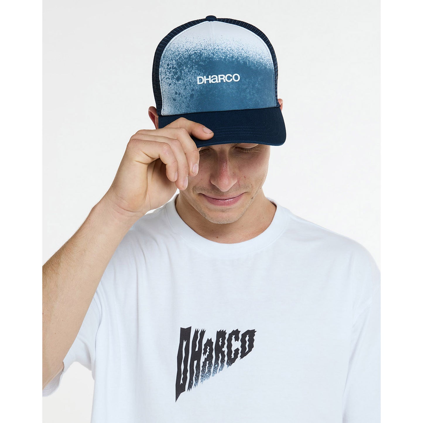 DHARCO CURVED PEAK TRUCKER NU WAVE Kšiltovka modrá