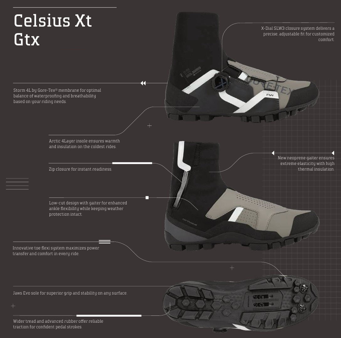 NORTHWAVE CELSIUS XT GTX WINTER MTB boty Black/Grey