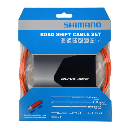 Sada kabelů a hadic přehazovačky SHIMANO DURA-ACE 9000 Polymer Orange