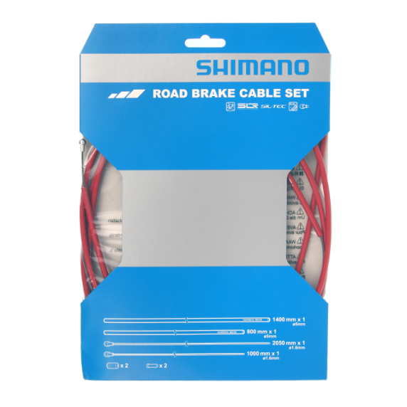 Sada brzdového lanka a hadice SHIMANO PTFE červená