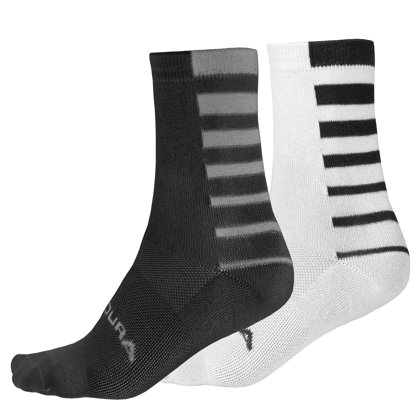 ENDURA COOLMAX STRIPE 2 páry ponožek Black/White