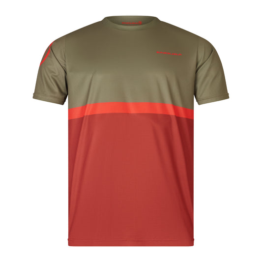 ENDURA SINGLETRACK CORE TEE II Dres s krátkým rukávem Khaki/Red 2025
