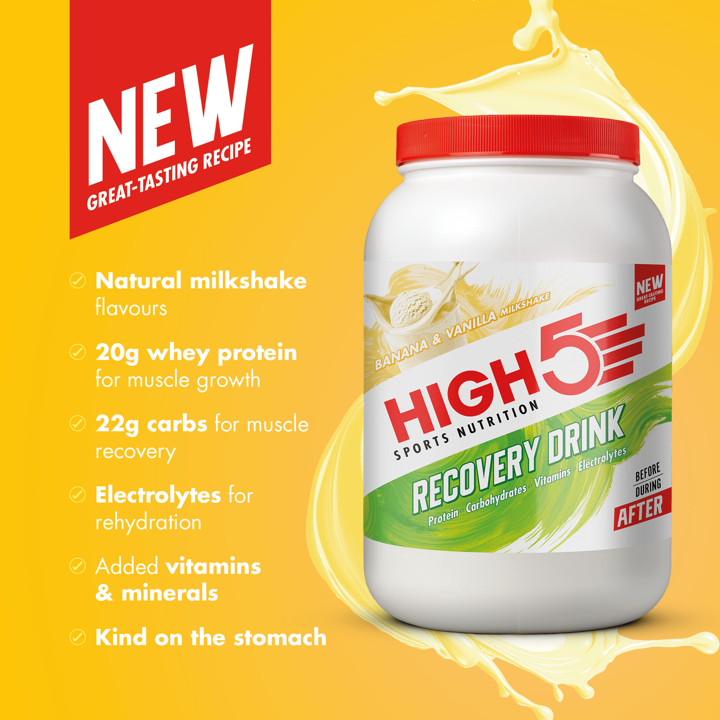 High5 RECOVERY DRINK (450g) Banánový vanilkový koktejl