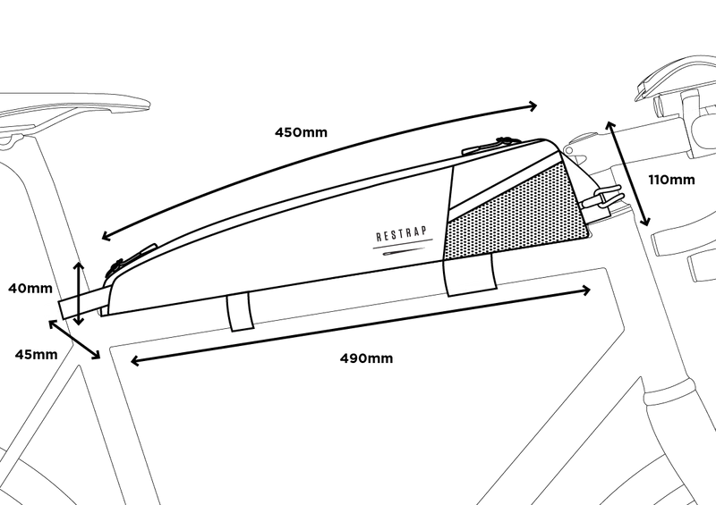 Rámová brašna RESTRAP RACE TOP TUBE BAG LONG 2 L Black