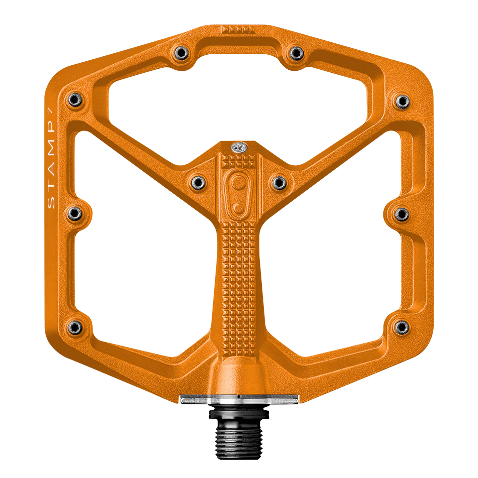 CRANKBROTHERS STAMP 7 Velké oranžové ploché pedály