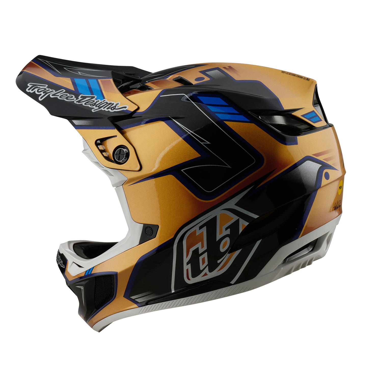 TROY LEE DESIGN D4 COMPOSITE MIPS ROYALTY MTB přilba černá/zlatá