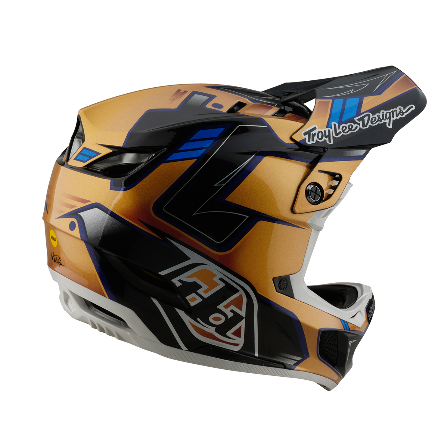 TROY LEE DESIGN D4 COMPOSITE MIPS ROYALTY MTB přilba černá/zlatá
