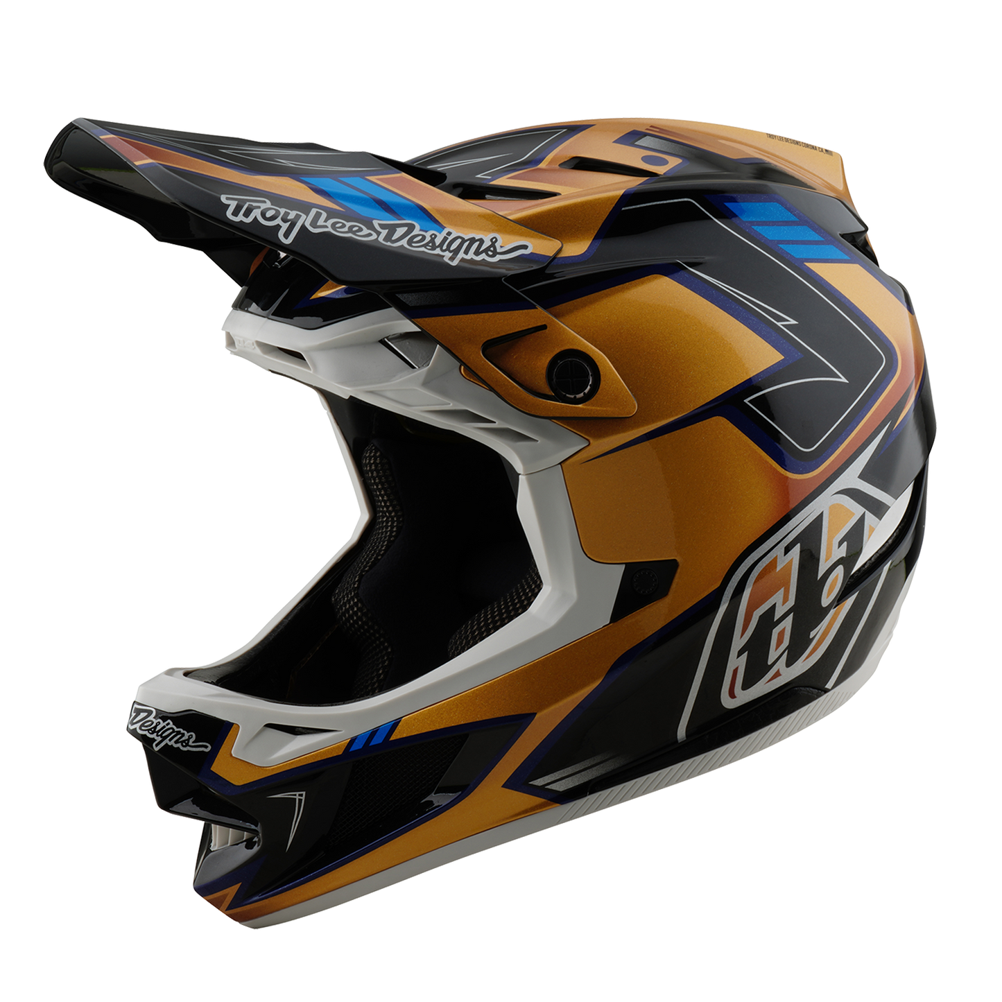 TROY LEE DESIGN D4 COMPOSITE MIPS ROYALTY MTB přilba černá/zlatá