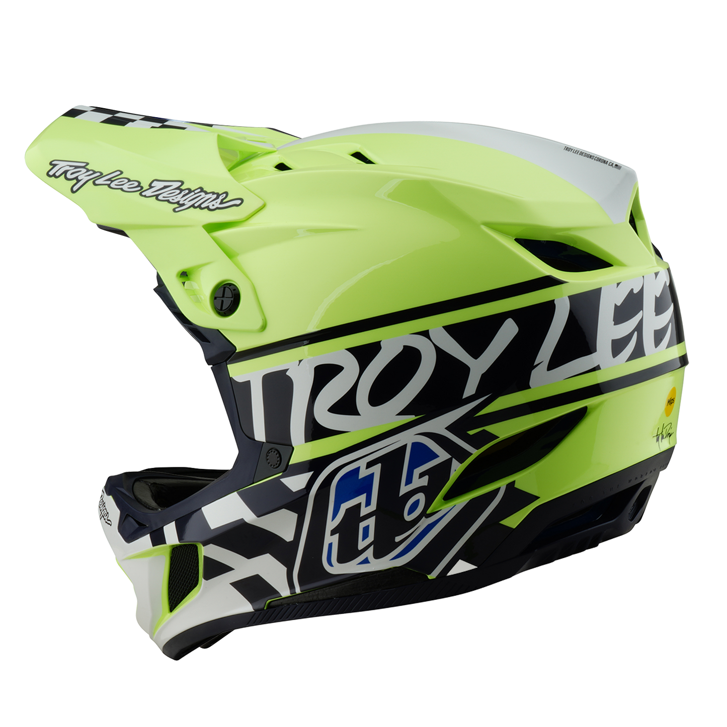 MTB přilba TROY LEE DESIGN D4 POLYACRYLITE MIPS FIFTY 50 Yellow/Blue