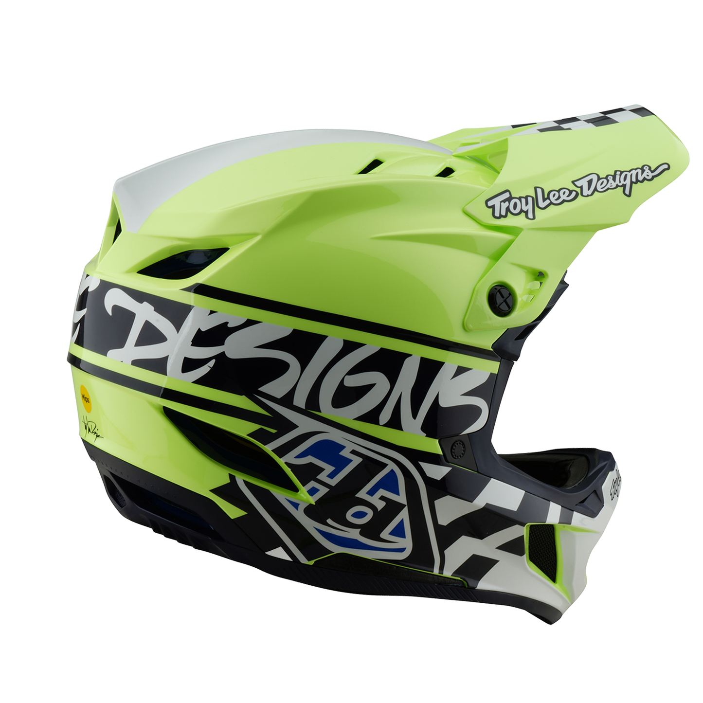 MTB přilba TROY LEE DESIGN D4 POLYACRYLITE MIPS FIFTY 50 Yellow/Blue
