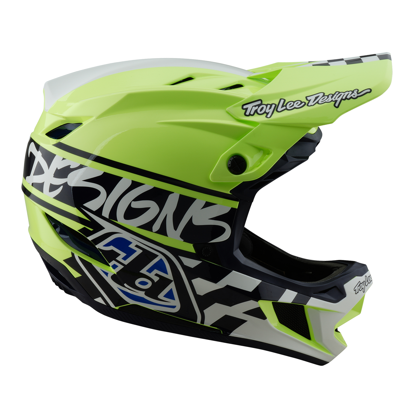 MTB přilba TROY LEE DESIGN D4 POLYACRYLITE MIPS FIFTY 50 Yellow/Blue
