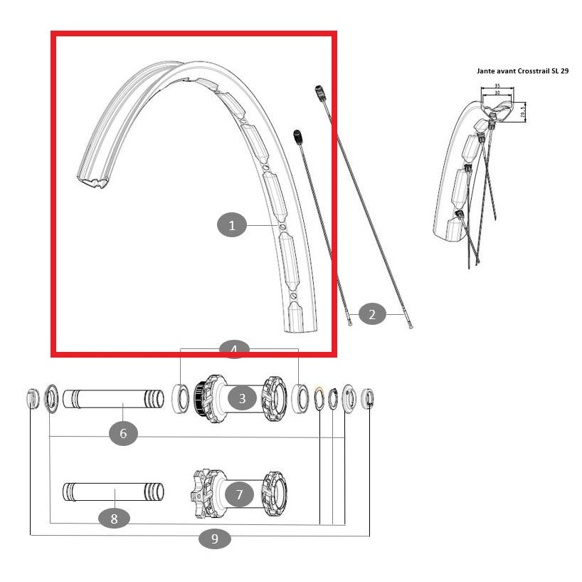 MAVIC ECROSSTRAIL SL 29'' Front Wheel Kit