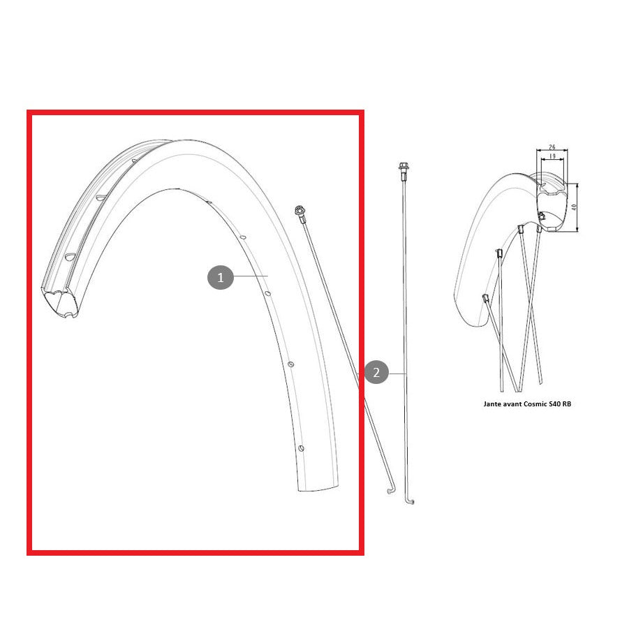 MAVIC COSMIC S40 RB rear rim