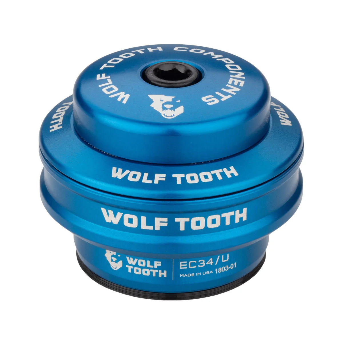 Horní miska pro externí hlavové složení WOLF TOOTH PREMIUM 1"1/8 EC34 Stack 16 mm modrá