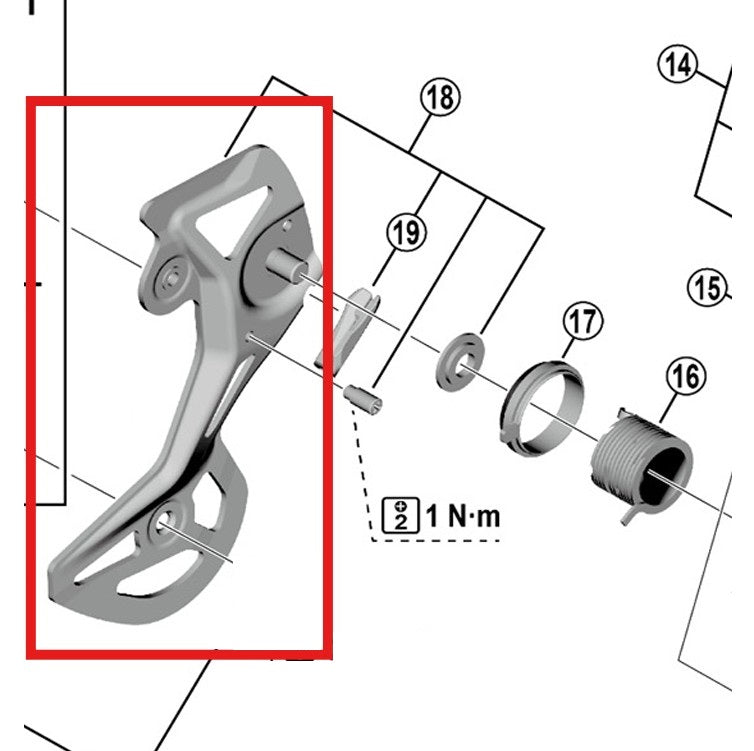 SHIMANO GS RD-M8100RX822 Externí klec zadní přehazovačky