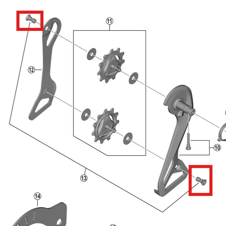 Šrouby válečků SHIMANO RD-R9250 (x2)