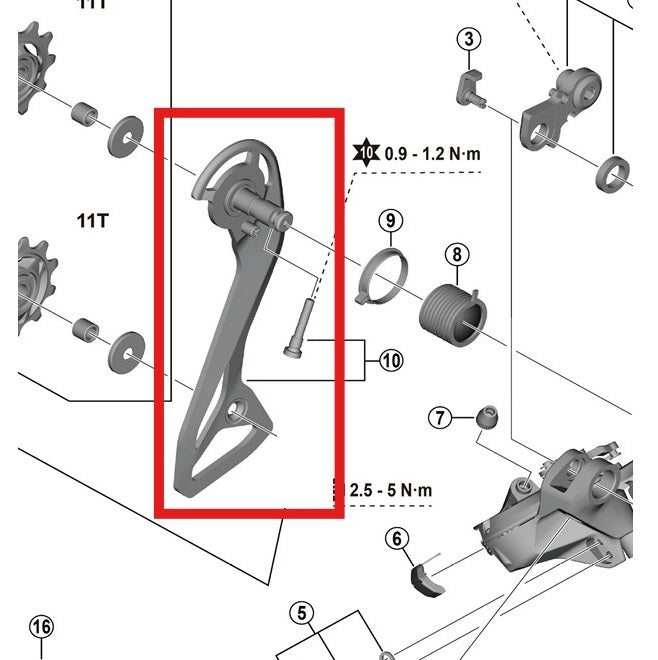 SHIMANO RD-R7150 Externí klec a šroub zadní přehazovačky
