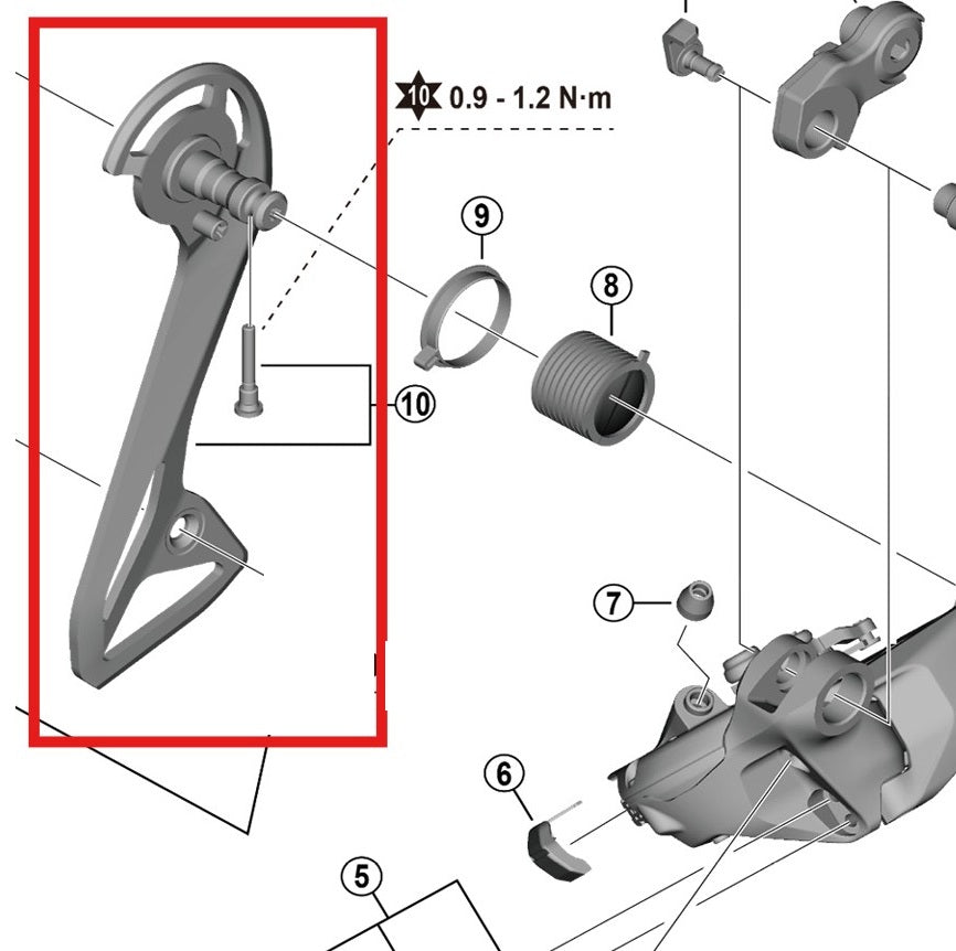 SHIMANO RD-R8150 Externí klec zadní přehazovačky a montážní šrouby