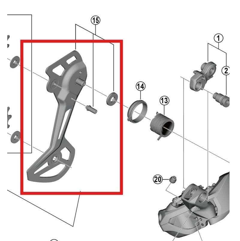 SGS SHIMANO RD-M8150-11/12 Externí klec zadní přehazovačky