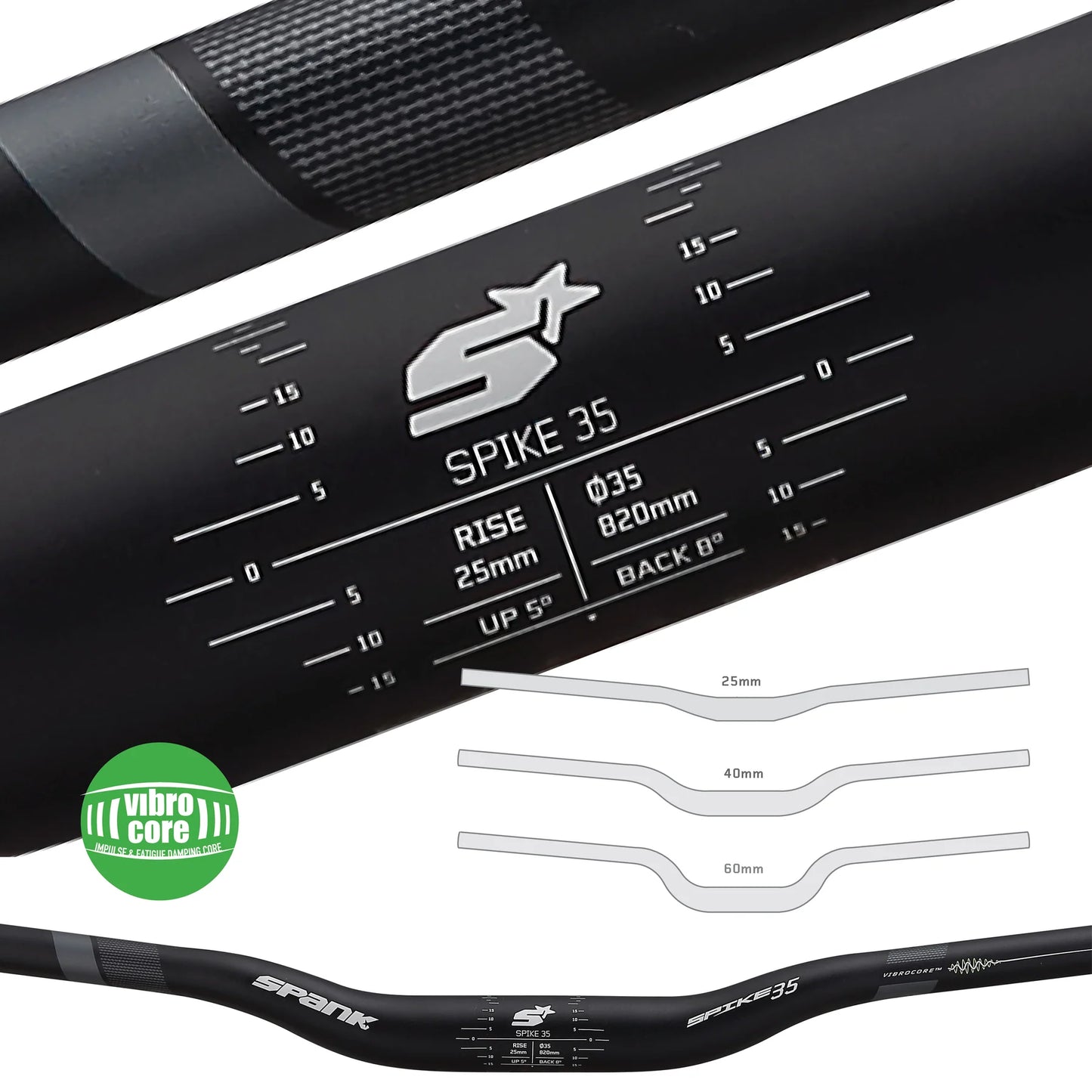 SPANK SPIKE 35 VIBROCORE Rise 40mm 820mm Červená řídítka