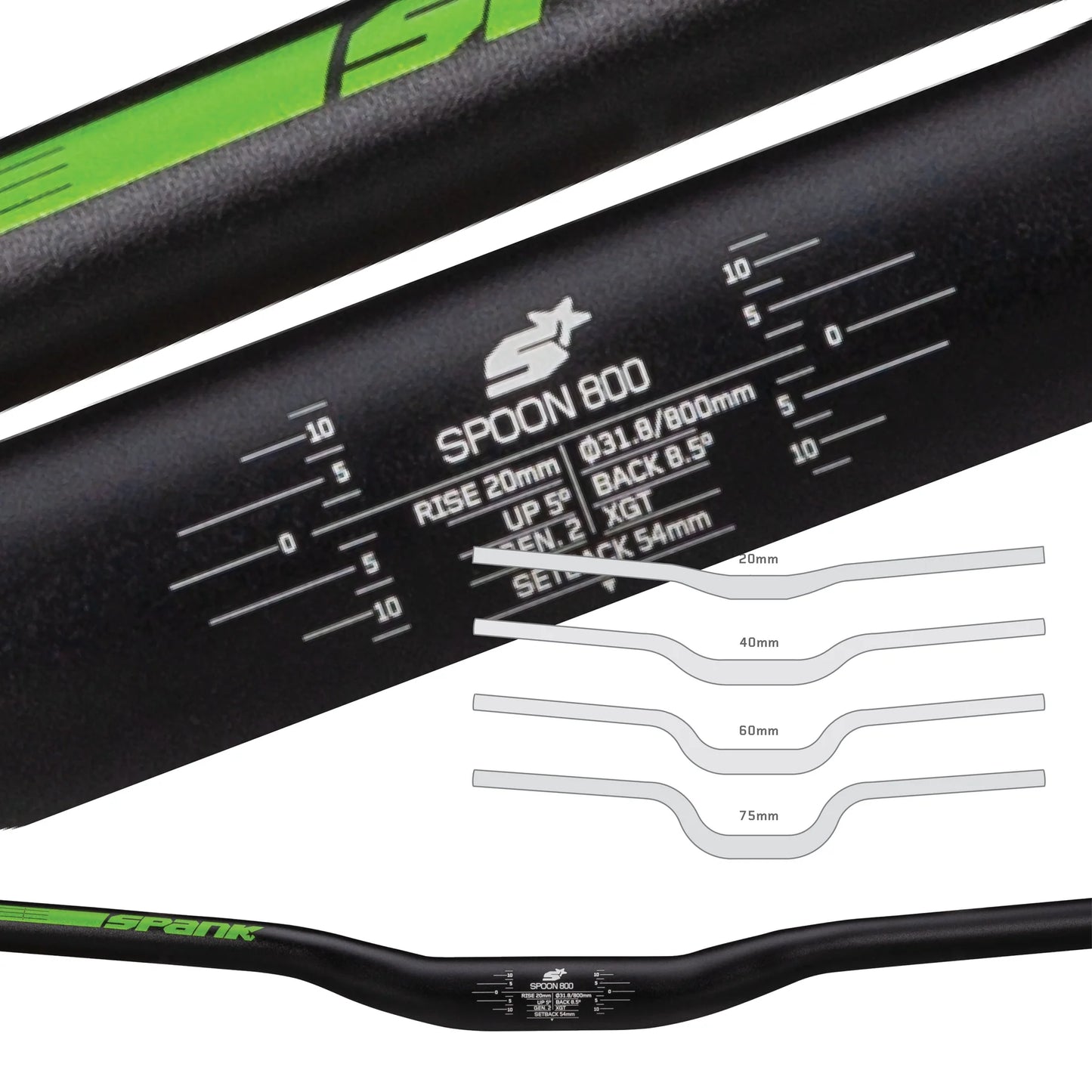 handlebar SPANK SPOON 800 Rise 40mm 800mm Black