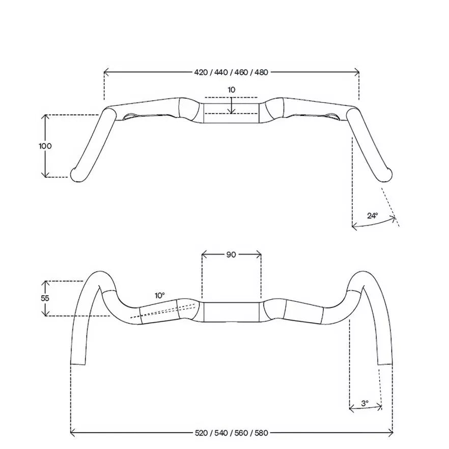 DEDA GERA ALU 6061 EOS-Endurance DCR 24° POB FINISH řídítka