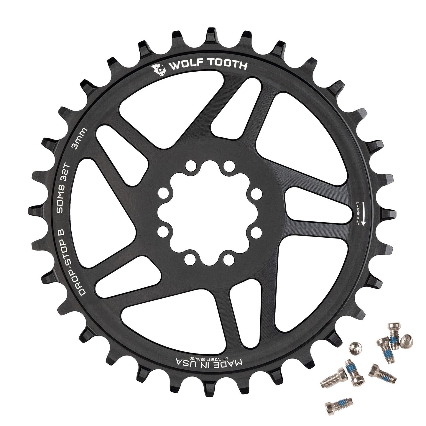 WOLF TOOTH 12V SRAM Direct Mount 8 bolt Mono chainring Offset 3 mm