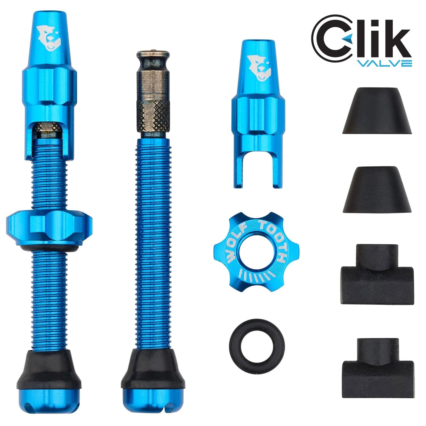 Bezdušový ventil WOLF TOOTH CLIK VALVE modrý