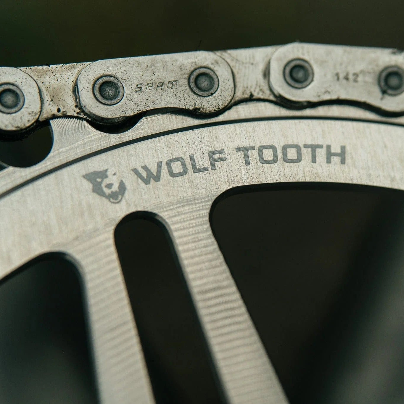 WOLF TOOTH Řetězový kroužek SRAM 8 otvorů Raw Silver Mono