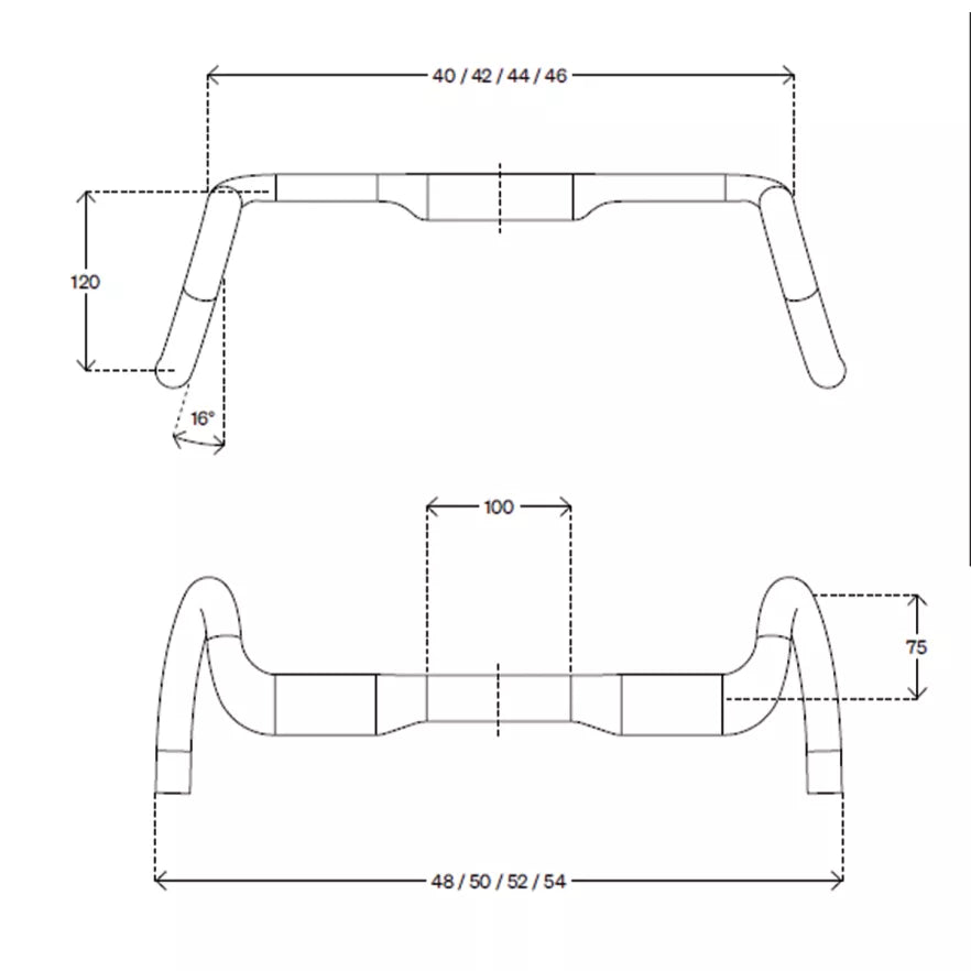 DEDA SUPERZERO GRAVEL ALU 6061 RHM-EVO DCR 16° POB FINISH Závěsy