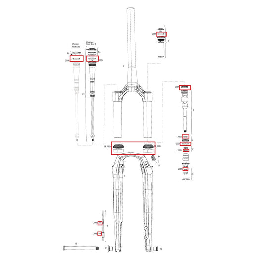 ROCKSHOX RUDY XPLR BASE/ULTIMATE A1 200 hod/rok sada pro údržbu (2022)