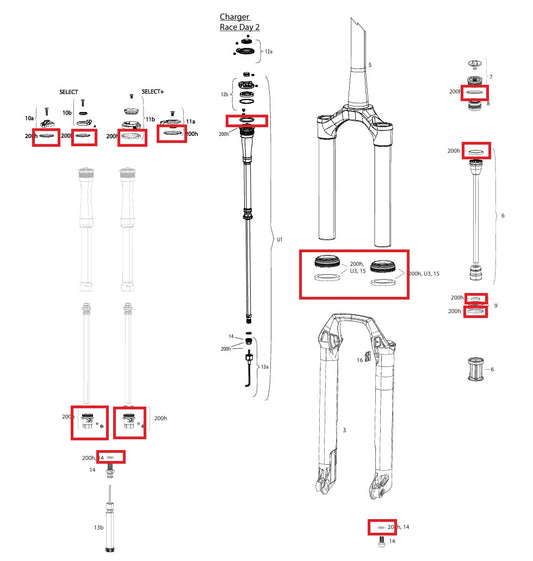 Sada pro údržbu 200 h/1 rok ROCKSHOX SID SL (32 mm) BASE/SELECT/SELECT+/ULTIMATE (2021-2023) GEN-C