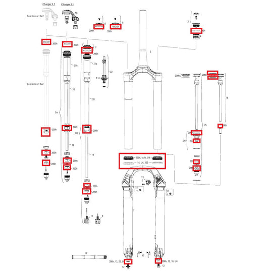 200 hrs/year maintenance kit ROCKSHOX LYRIK BASE/SELECT/SELECT+/ULTIMATE (2022+) GENERATION-D