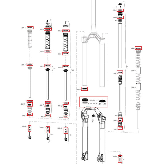 200 hodin/rok sada pro údržbu ROCKSHOX PSYLO Silver (2025+) Generace A