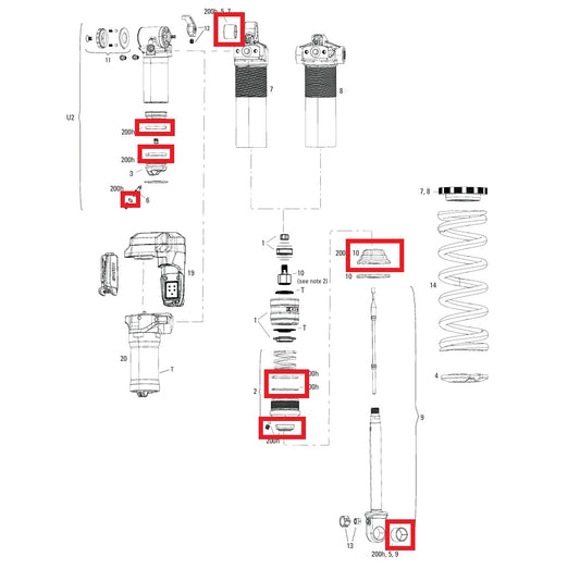 Servisní sada 200 hodin / 1 rok ROCKSHOX VIVID COIL C1+ (2025+)
