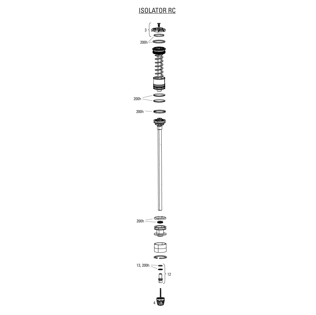 Sada pístů pro ROCKSHOX Tlumič izolace RC 3 polohy Vidlice DOMAIN 38MM C1+ (2025+)