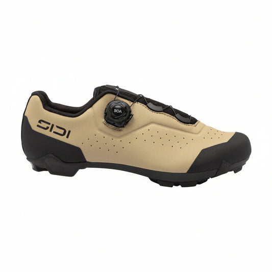 Cyklistické boty XC gravel Sidi Liinea dark sand, pohled z vnějšího profilu