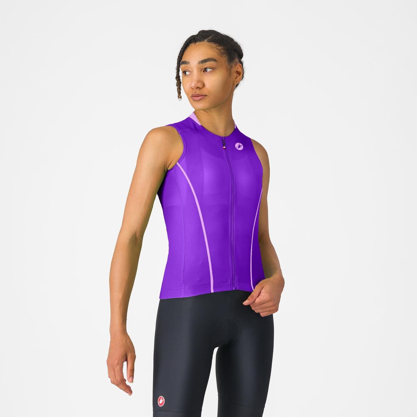 CASTELLI ANIMA FLOW Dámský dres bez rukávů fialový
