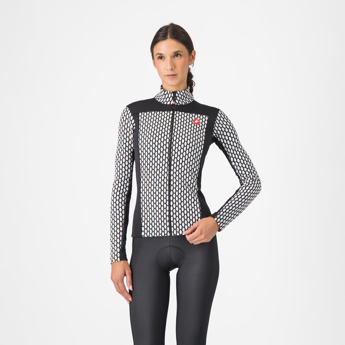 CASTELLI SFIDA 2 Dámský dres s dlouhým rukávem Black/White