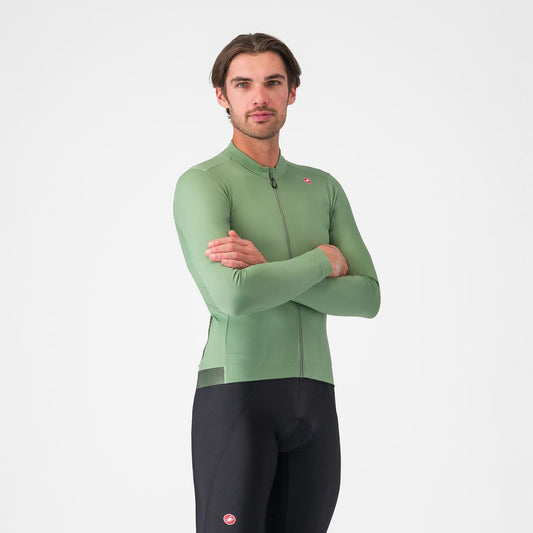 CASTELLI ESPRESSO THERMAL Long Sleeve Peper Jersey Green
