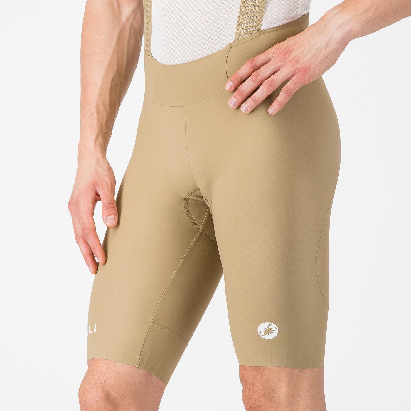 CASTELLI ESPRESSO 2 Béžové kraťasy Elmwood Bib Short