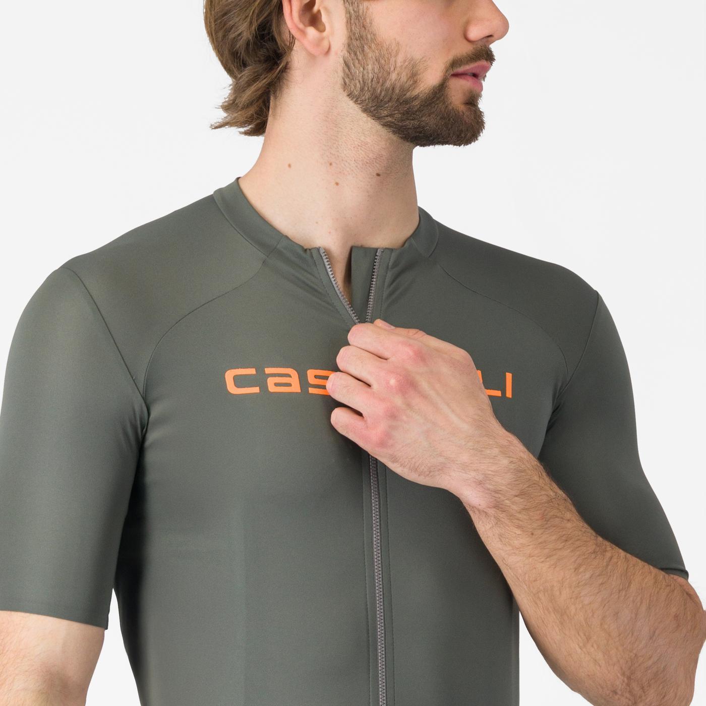 CASTELLI PROLOGO LITE Short Sleeve Jersey Grey/Orange