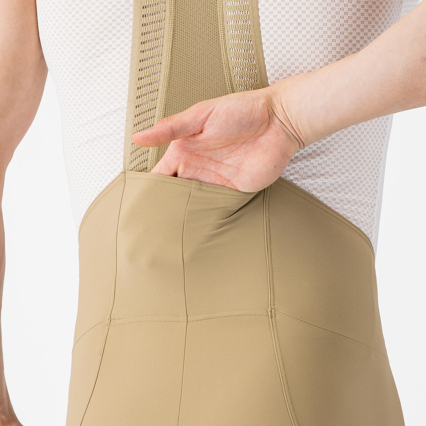 CASTELLI ESPRESSO 2 Béžové kraťasy Elmwood Bib Short